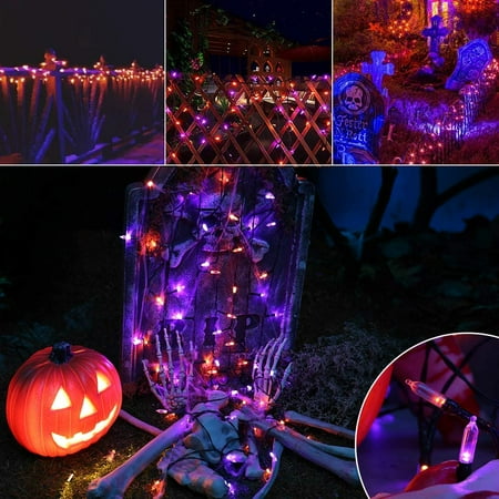 Tree Party Decoration Wreaths Holiday 33ft 100 LED Halloween Decorative Lights Waterproof 8 Modes Battery Operated String Lights for Outdoor & Indoor Lyhope Orange & Purple Halloween Lights Tree Party Decoration Wreaths Holiday 33ft 100 LED Halloween Decorative Lights Waterproof 8 Modes Battery Operated String Lights for Outdoor & Indoor Lyhope Orange & Purple Halloween Lights